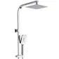 Taran Twin Shower on Rail Bottom Inlet Square Chrome