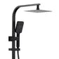 Taran Twin Shower on Rail Bottom Inlet With Dual Hose Square Matt Black