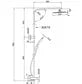 Taran Twin Shower on Rail Bottom Inlet With Dual Hose Square Matt Black