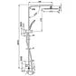 Twin Shower on Rail Square Chrome 10 Shower Head