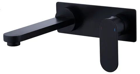 Vetto Wall Basin Mixer With Spout Matt Black