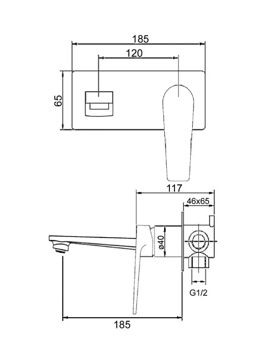 Zevio Wall Basin Mixer Brush Nickel