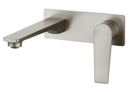 Zevio Wall Basin Mixer Brush Nickel