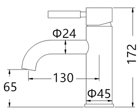 Pavia Curved Basin Mixer CH