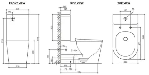 Feanza Black Tornado Toilet