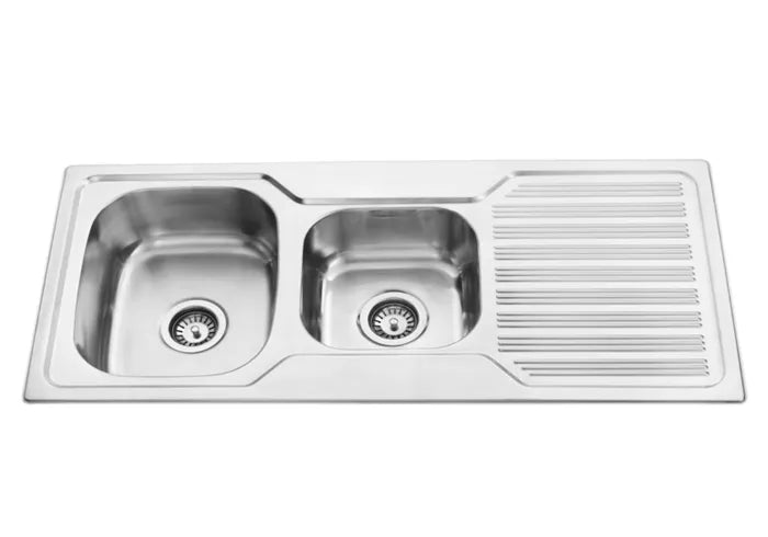 1.5 Radius Corner Kitchen Sink 8MM Steel No Taphole 1080x480x170mm