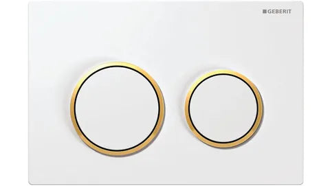 KAPPA21 Dual Flush Button Round White With Gold Trim