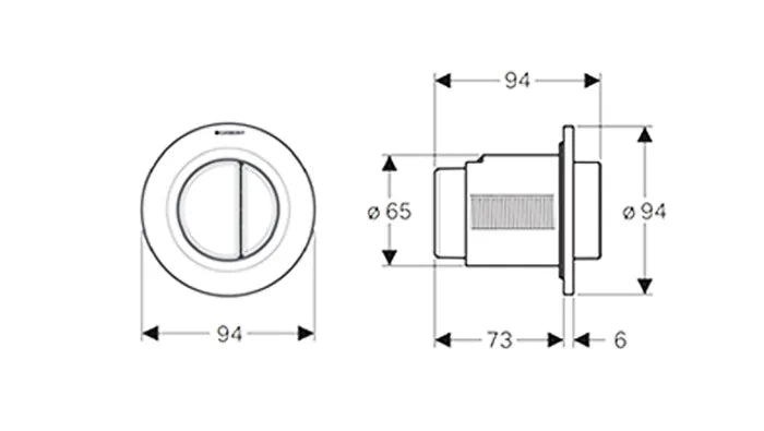 Geberit Round Dual Raised Button