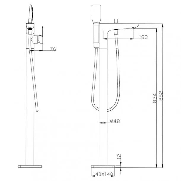 Evio Floor Standing Mixer Black