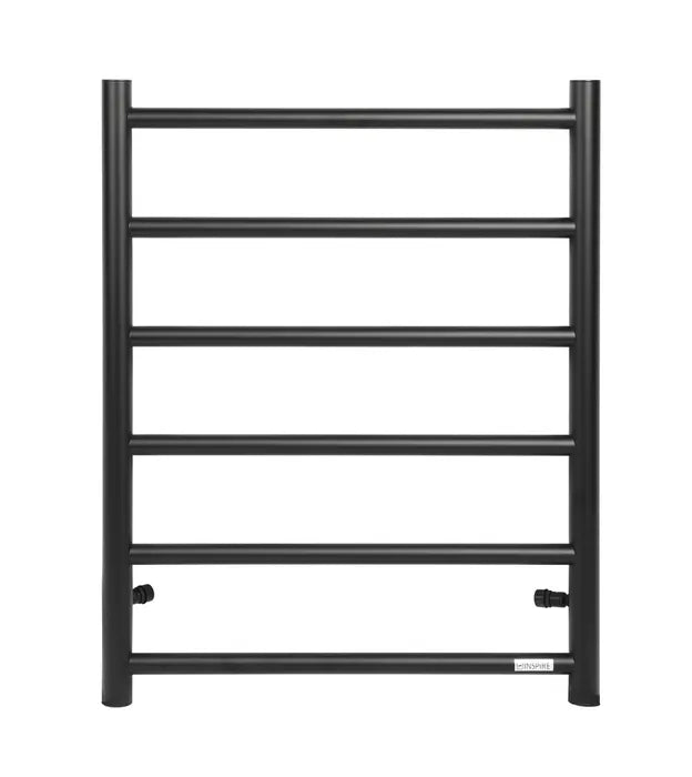 Round Electric Heated Towel Rack 6 Bars Universal Inlet Black