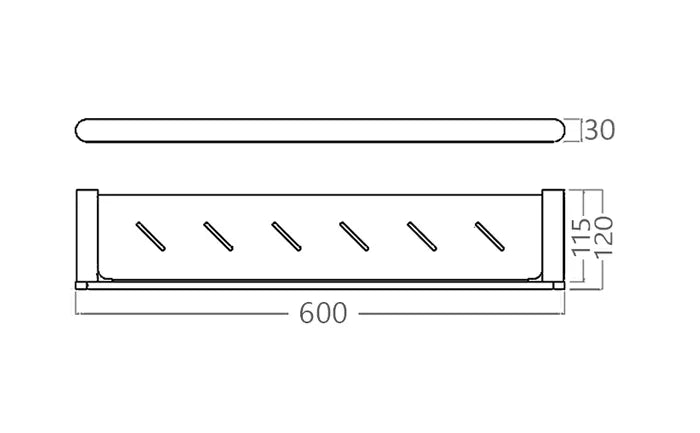 Vetto Metal Shelf Brass Chrome