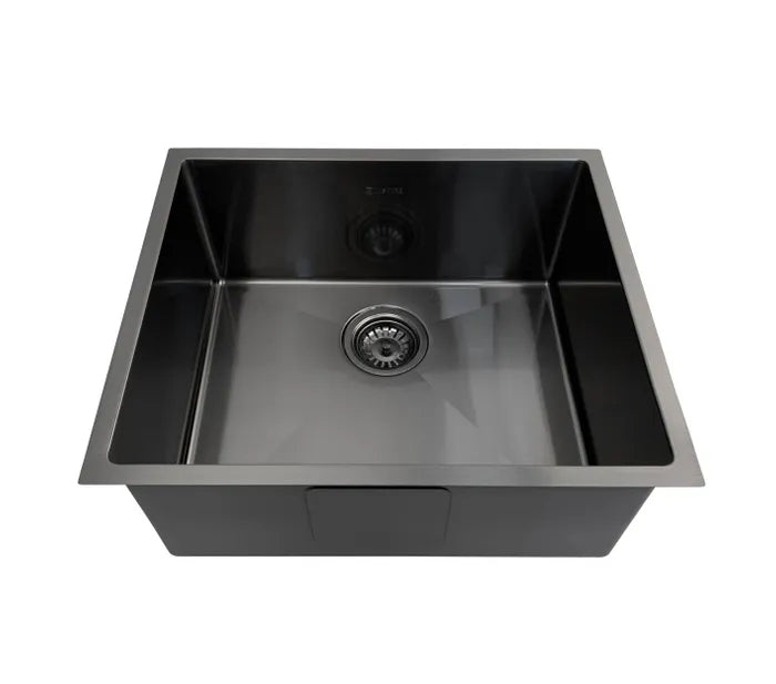 Hand Made Gun Metal Kitchen Sink - Top or Undermount - 520mm x 440mm x 220mm