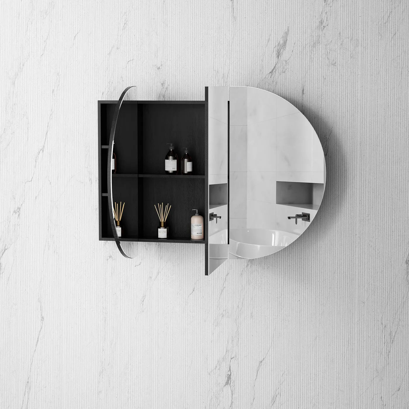 Bondi 1200x750 Shaving Cabinet Black Oak