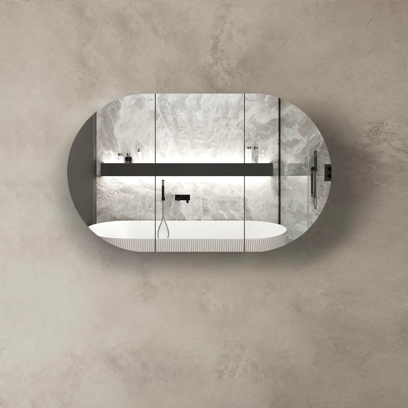 Bondi 1200x750 Shaving Cabinet Black Oak