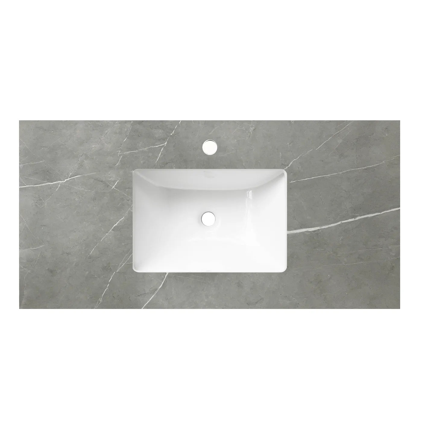 Satin White Boston 750MM Wall Hung Vanity Under Mount Stone Top