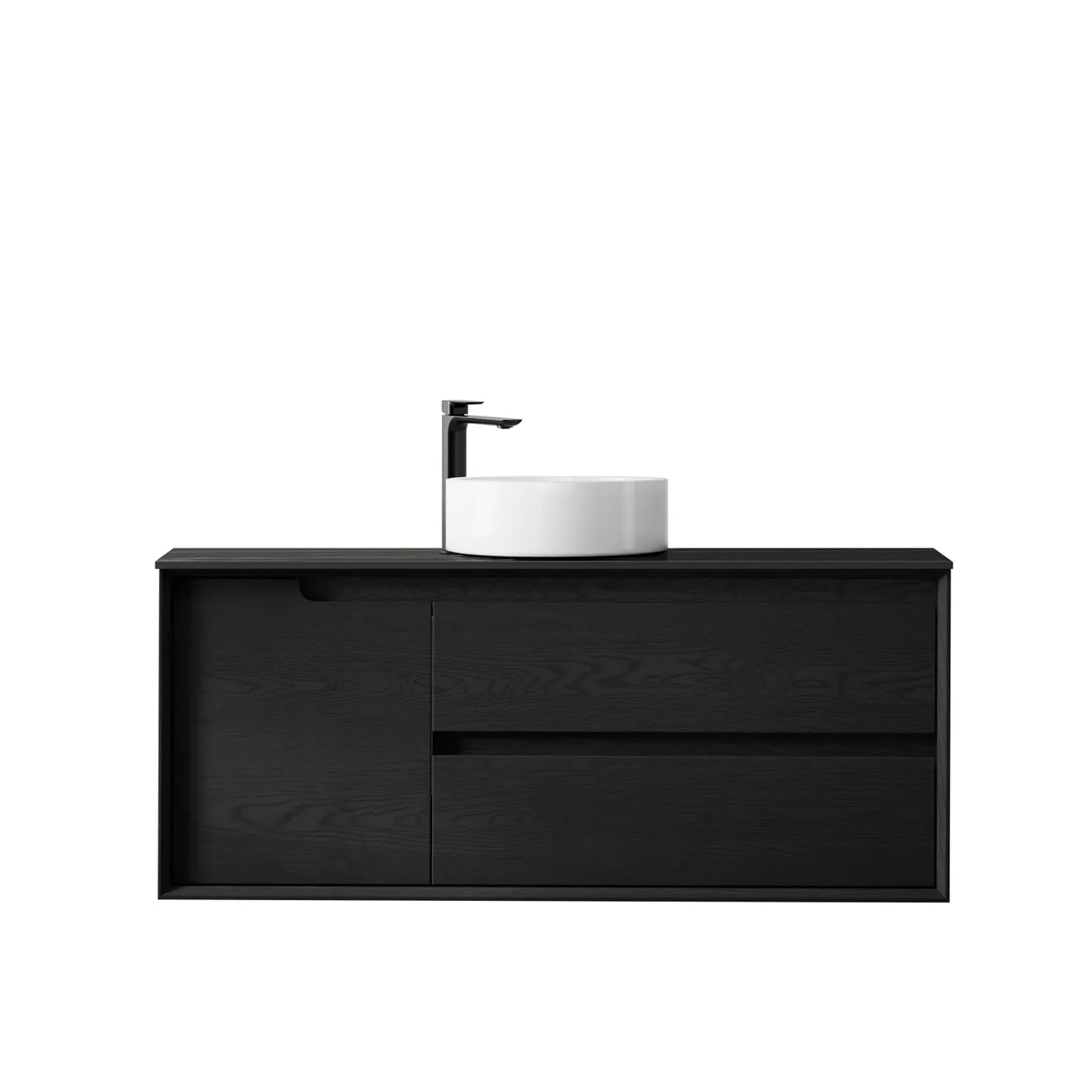 Black Oak Byron 1200MM Wall Hung Vanity Rock Plate Counter Top