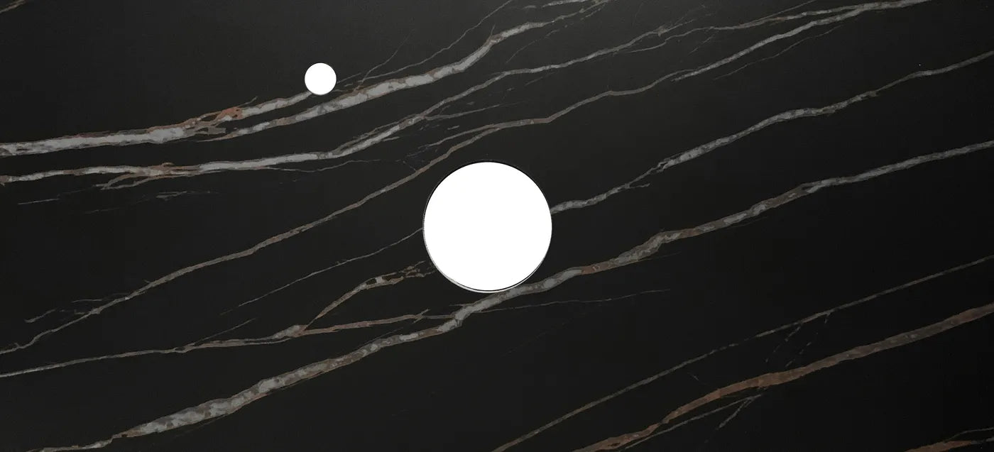 Black Oak Byron 1200MM Wall Hung Vanity Rock Plate Counter Top