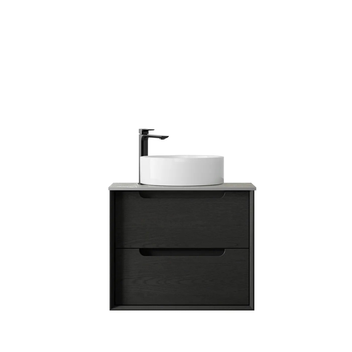 Black Oak Byron 600MM Wall Hung Vanity Rock Plate Counter Top