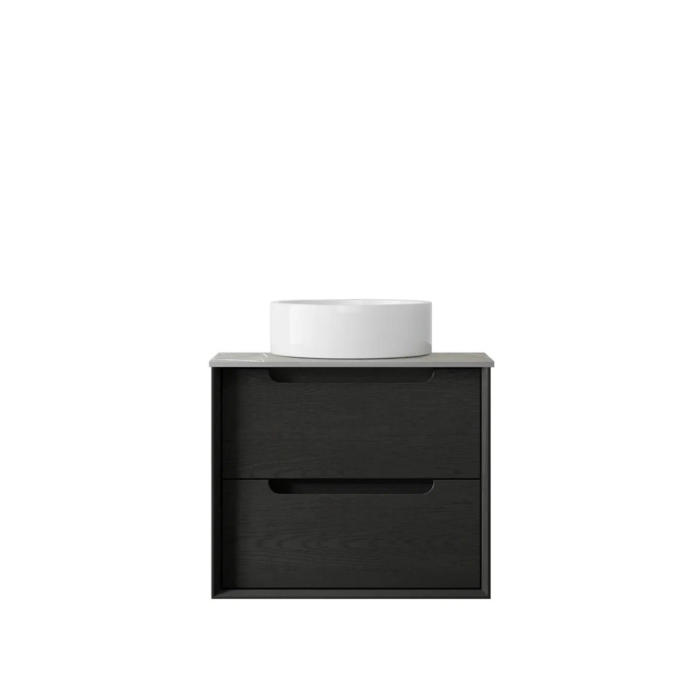 Black Oak Byron 600MM Wall Hung Vanity Rock Plate Counter Top