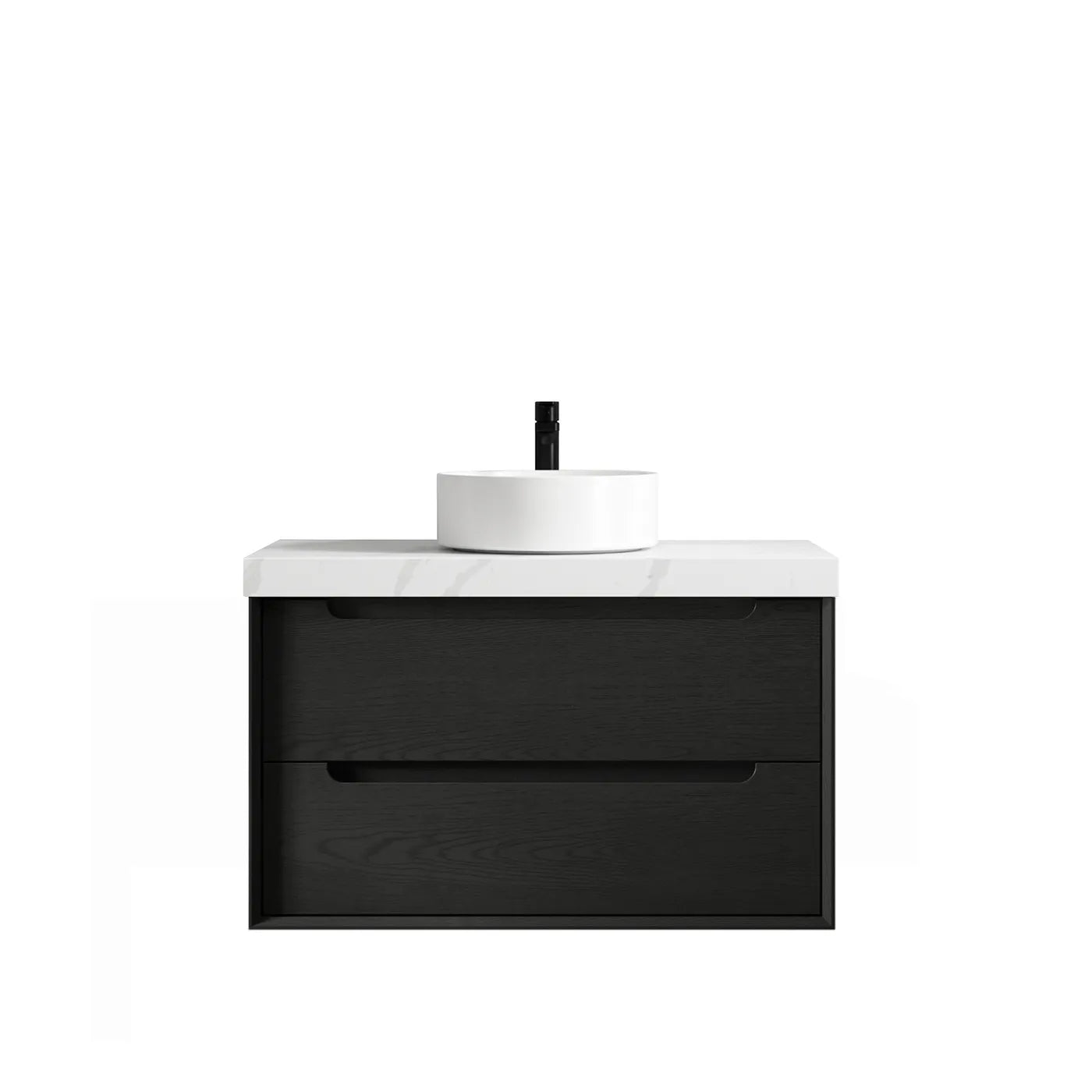 Black Oak Byron 900MM Wall Hung Vanity 60mm Stone Top