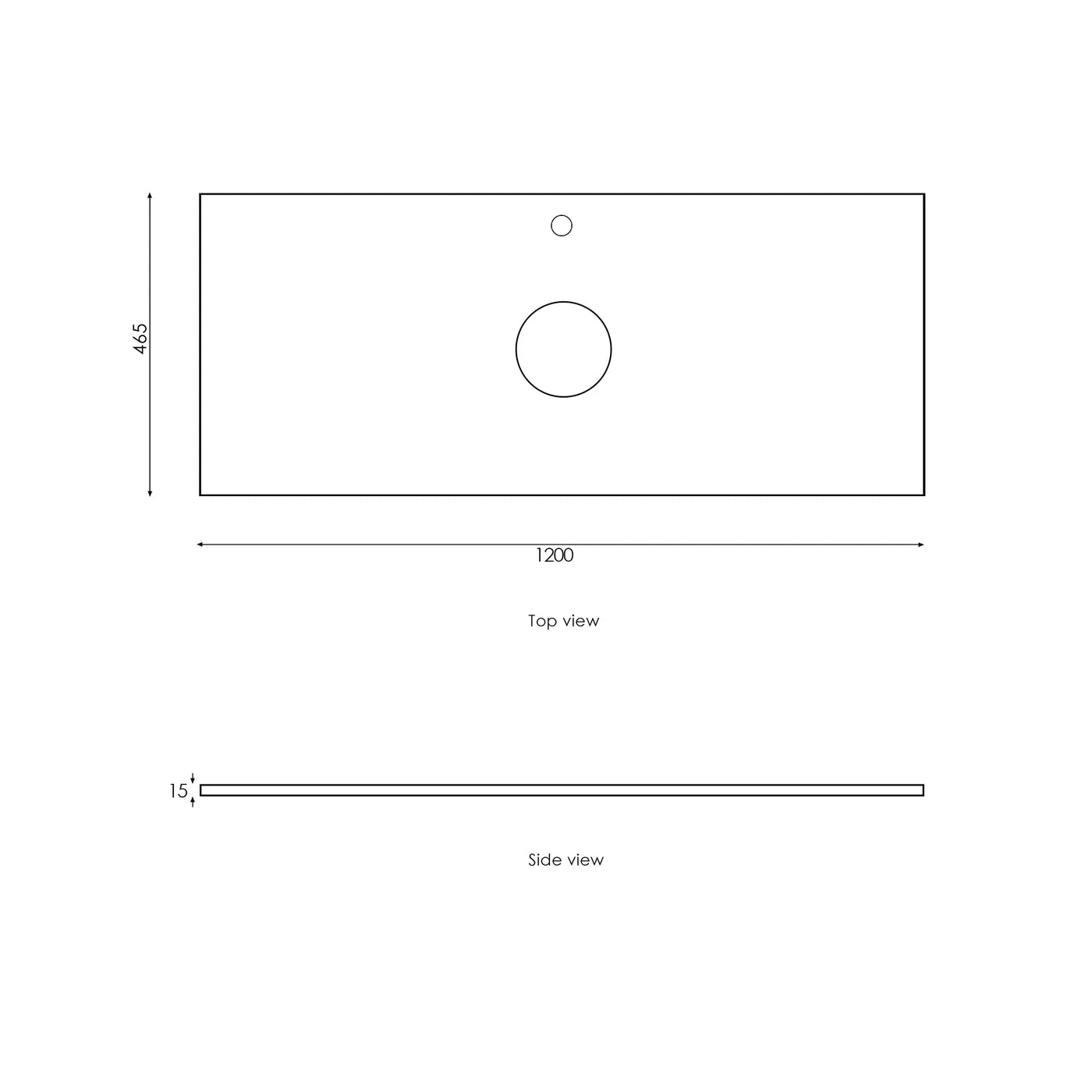 Satin Black Hampton Mark Ii 1200MM Wall Hung Vanity Rock Plate Counter Top