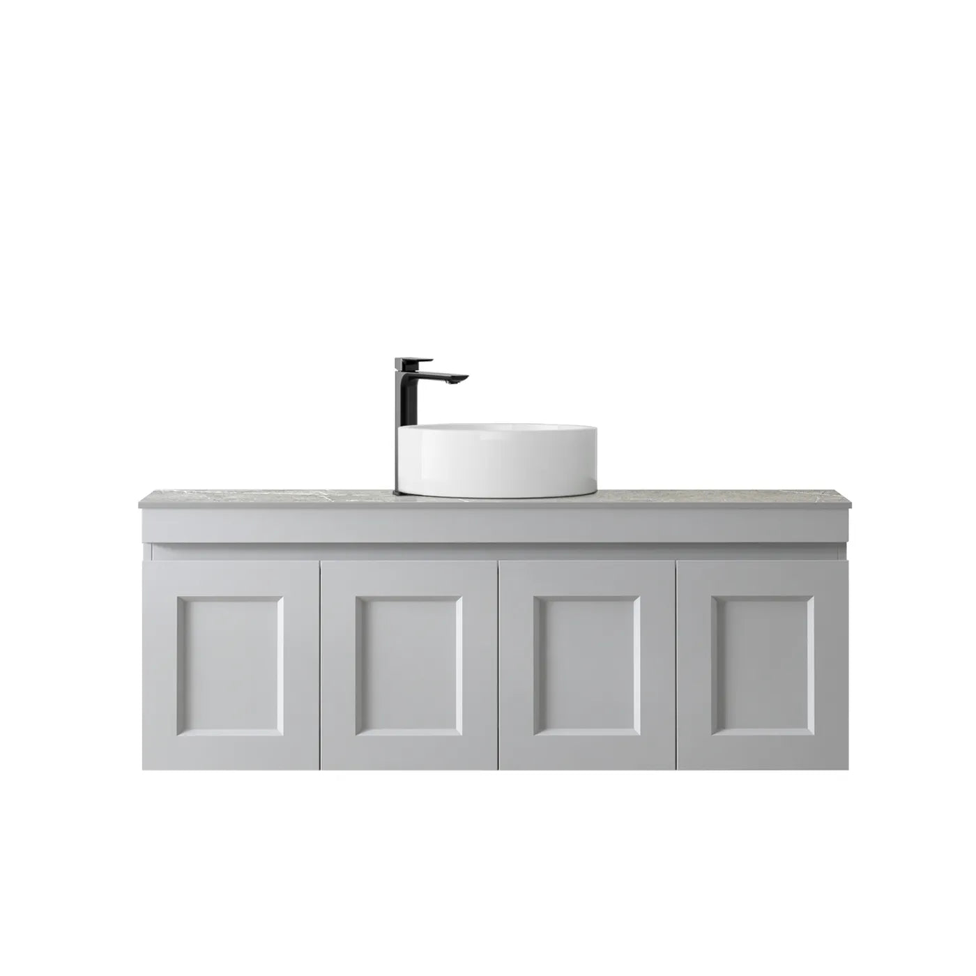 Satin Light Grey Hampton Mark Ii 1200MM Wall Hung Vanity Rock Plate Counter Top