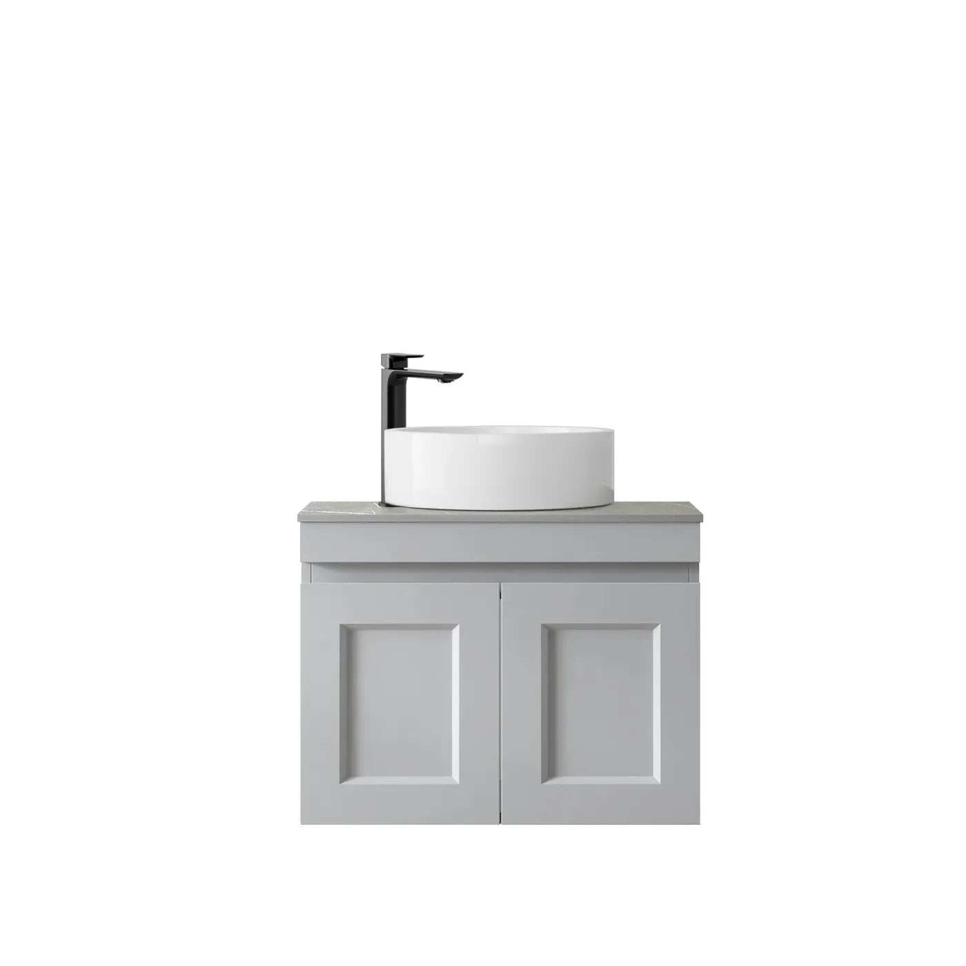 Satin Light Grey Hampton Mark Ii 600MM Wall Hung Vanity Rock Plate Counter Top