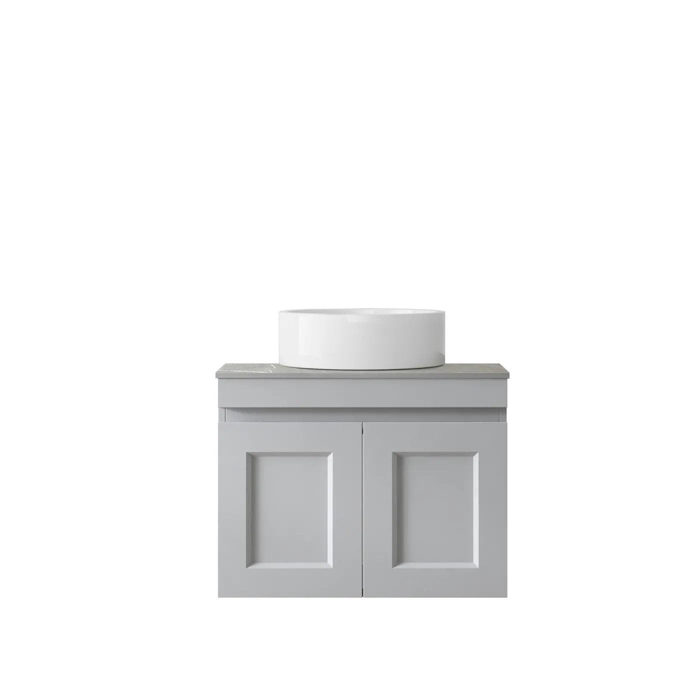 Satin Light Grey Hampton Mark Ii 600MM Wall Hung Vanity Rock Plate Counter Top