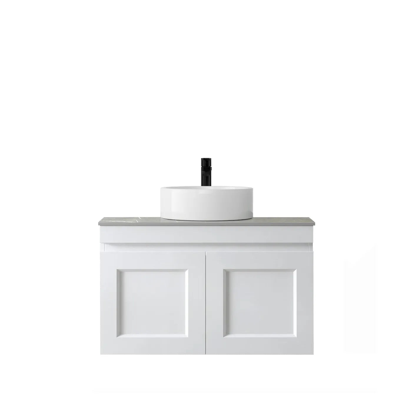 Satin White Hampton Mark Ii 750MM Wall Hung Vanity Under Mount Stone Top