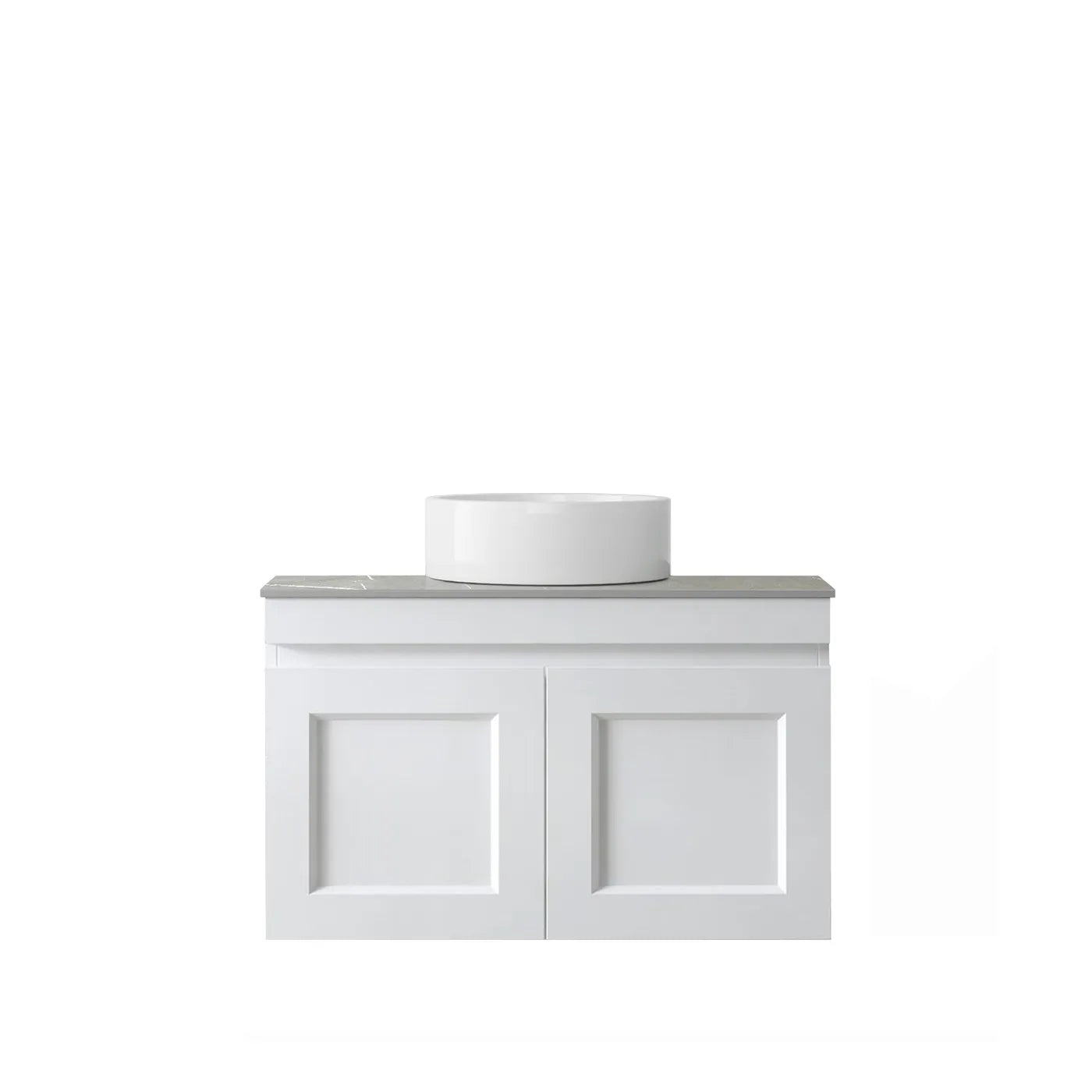 Satin White Hampton Mark Ii 750MM Wall Hung Vanity Under Mount Stone Top