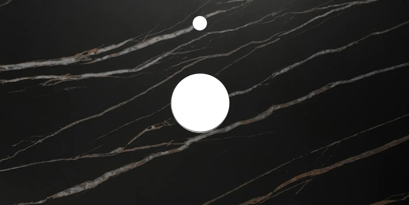 Satin Black Hampton Mark Ii 900MM Wall Hung Vanity Rock Plate Counter Top
