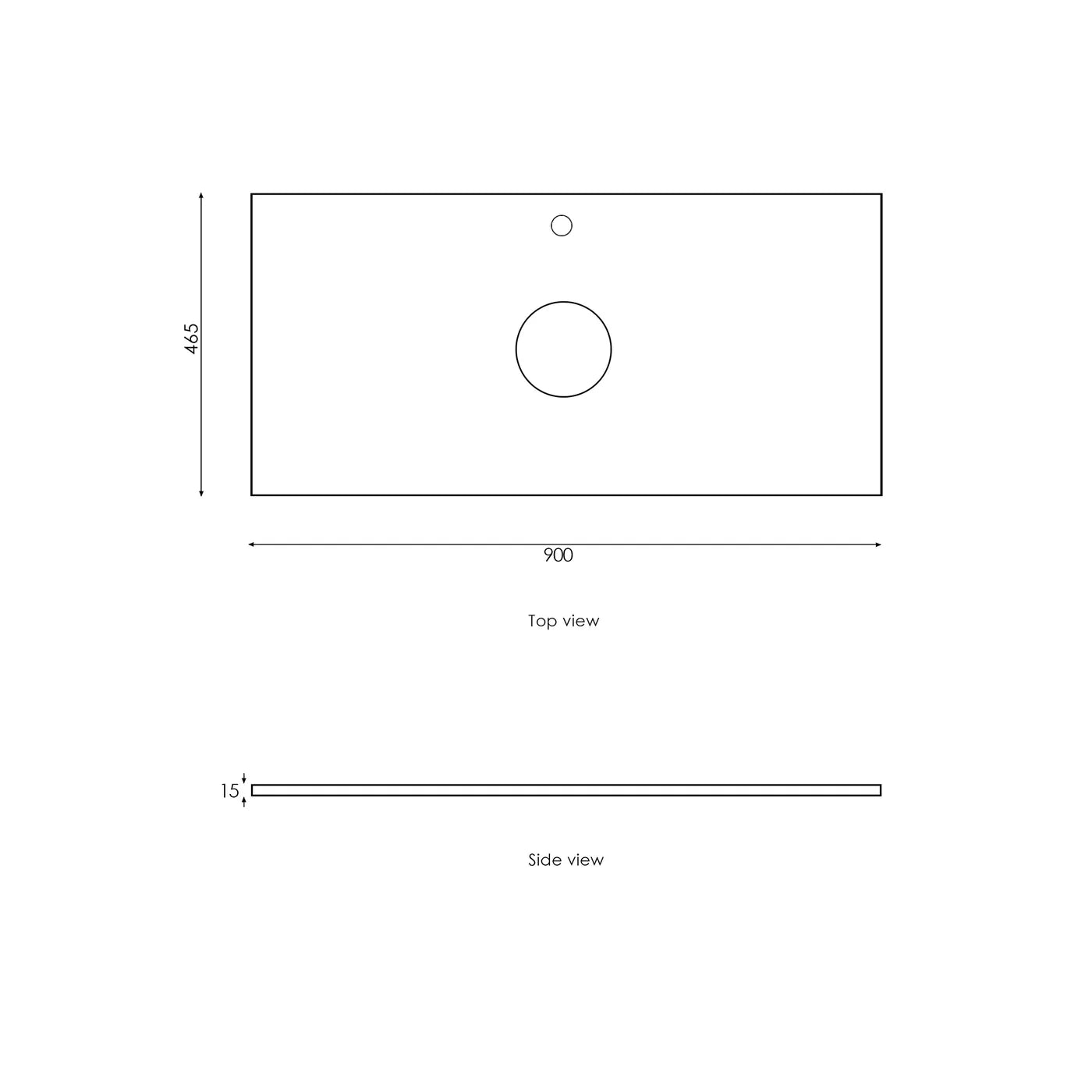 Satin Black Hampton Mark Ii 900MM Wall Hung Vanity Rock Plate Counter Top
