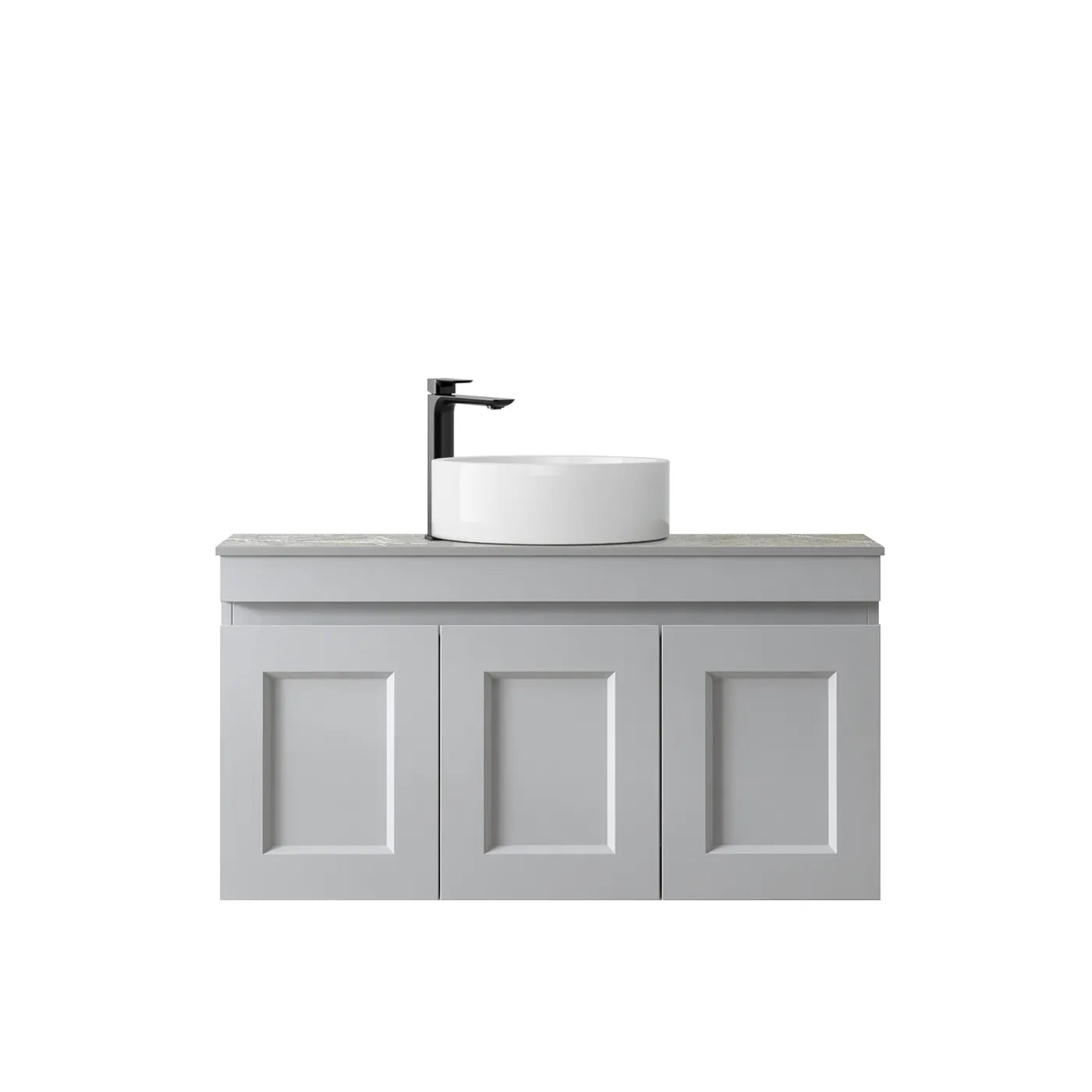 Satin Light Grey Hampton Mark Ii 900MM Wall Hung Vanity Rock Plate Counter Top