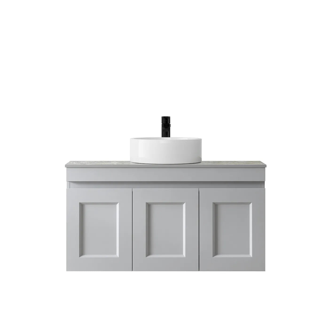 Satin Light Grey Hampton Mark Ii 900MM Wall Hung Vanity Rock Plate Counter Top