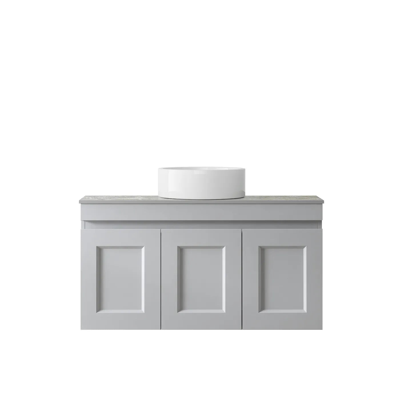 Satin Light Grey Hampton Mark Ii 900MM Wall Hung Vanity Rock Plate Counter Top