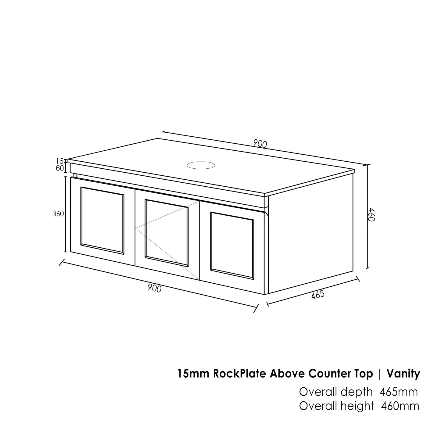 Satin White Hampton Mark Ii 1200MM Wall Hung Vanity Rock Plate Counter Top