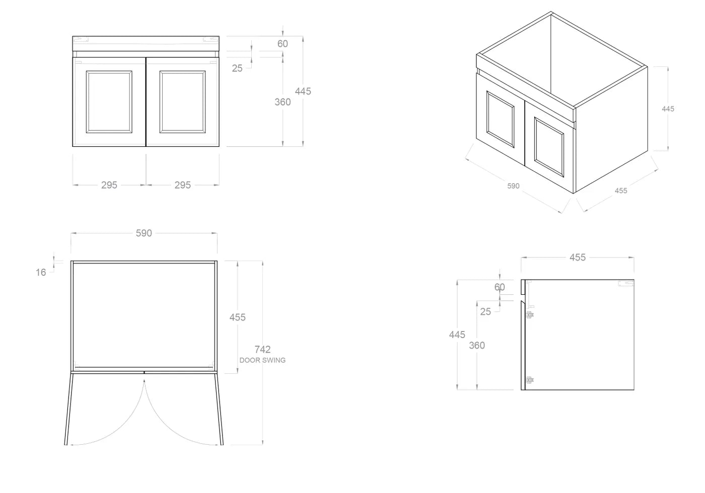 Satin White Hampton Mark Ii 1200MM Wall Hung Vanity Cabinet Only