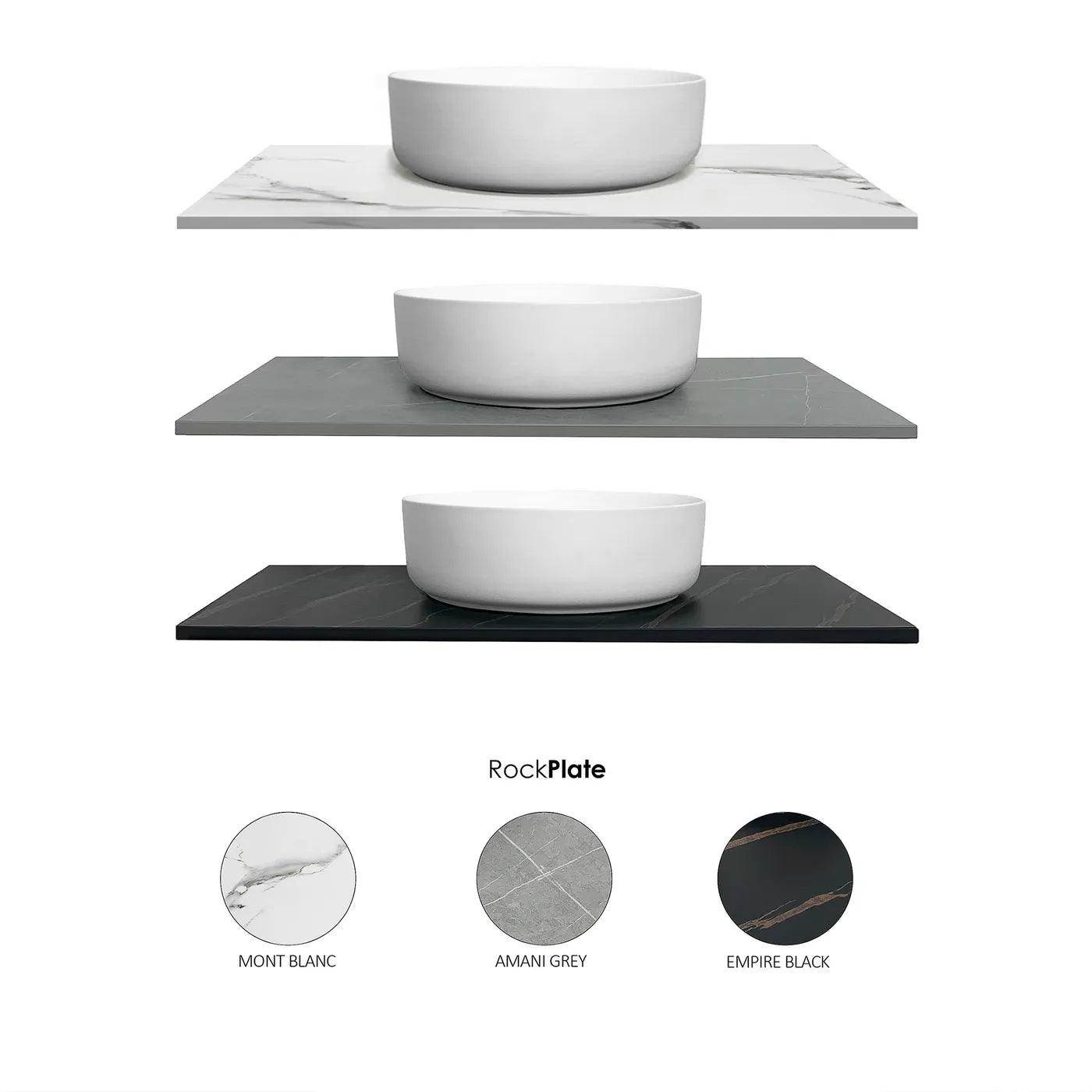 Matte Black Marlo 1200MM Wall Hung Vanity Rock Plate Counter Top