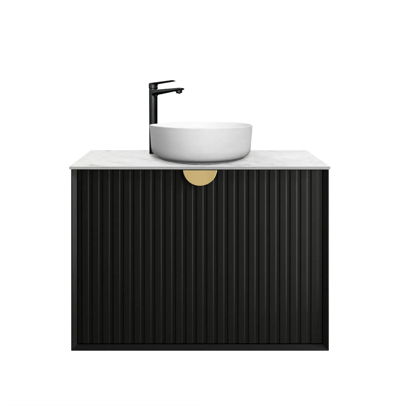 Matte Black Marlo 900MM Wall Hung Vanity Rock Plate Counter Top