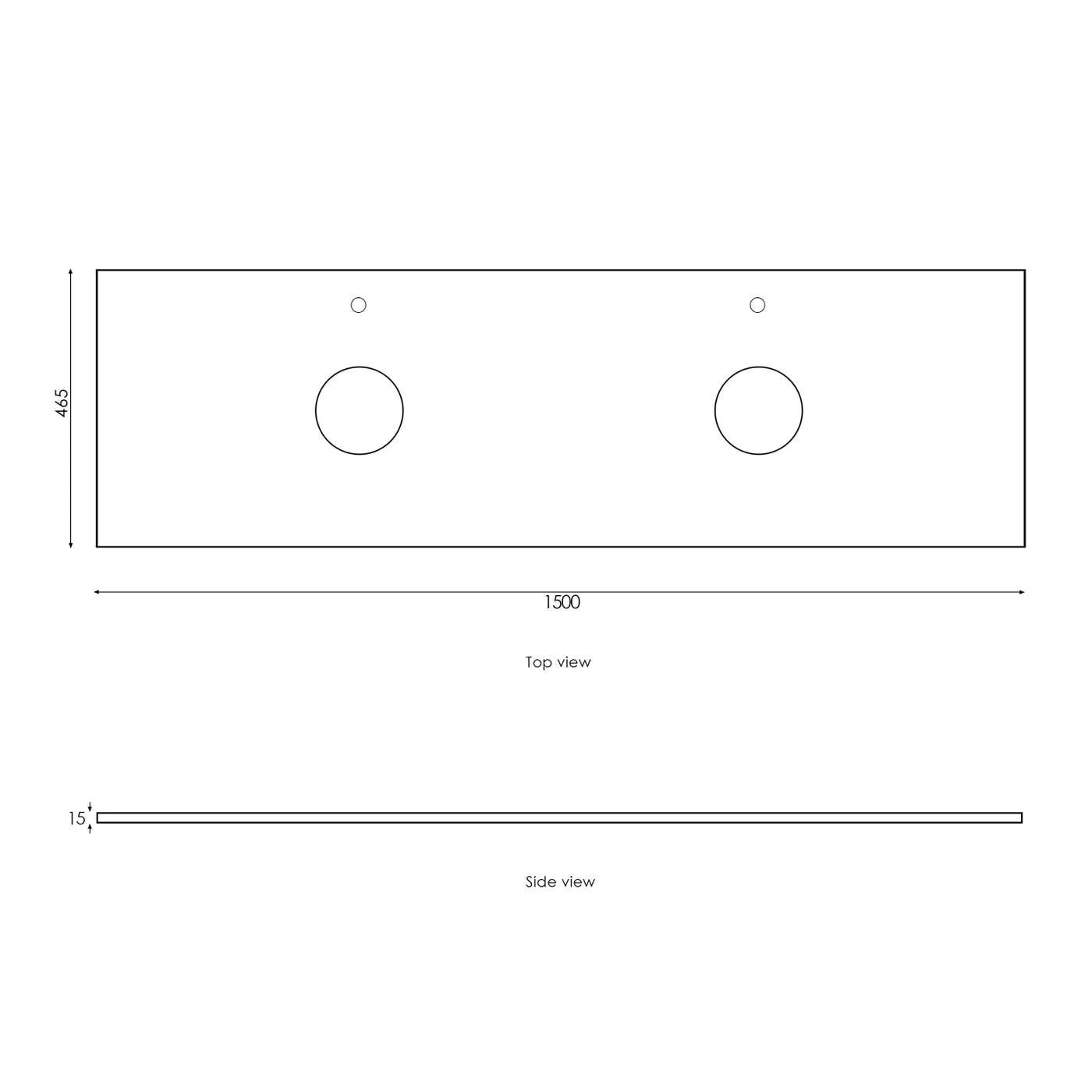 Satin White Noosa 1500MM Wall Hung Vanity Rock Plate Counter Top
