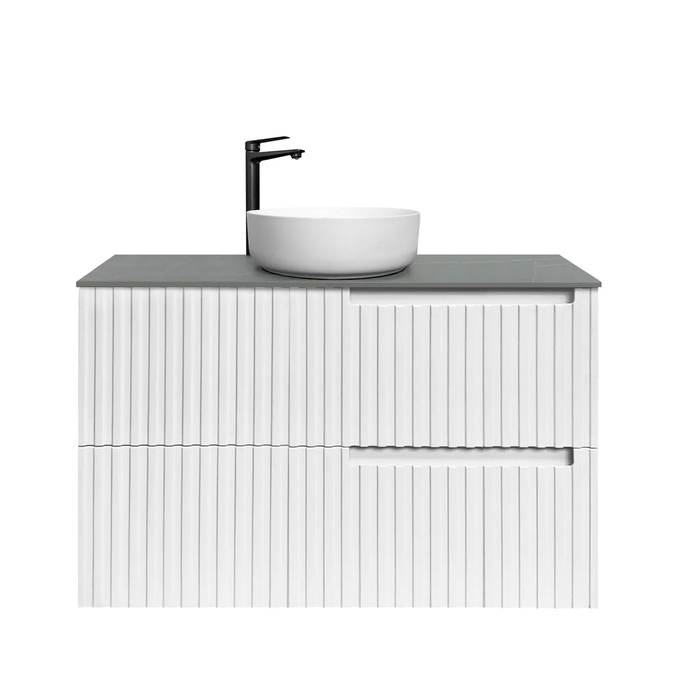 Satin White Noosa 1500MM Wall Hung Vanity Ultra Delux Stone Top