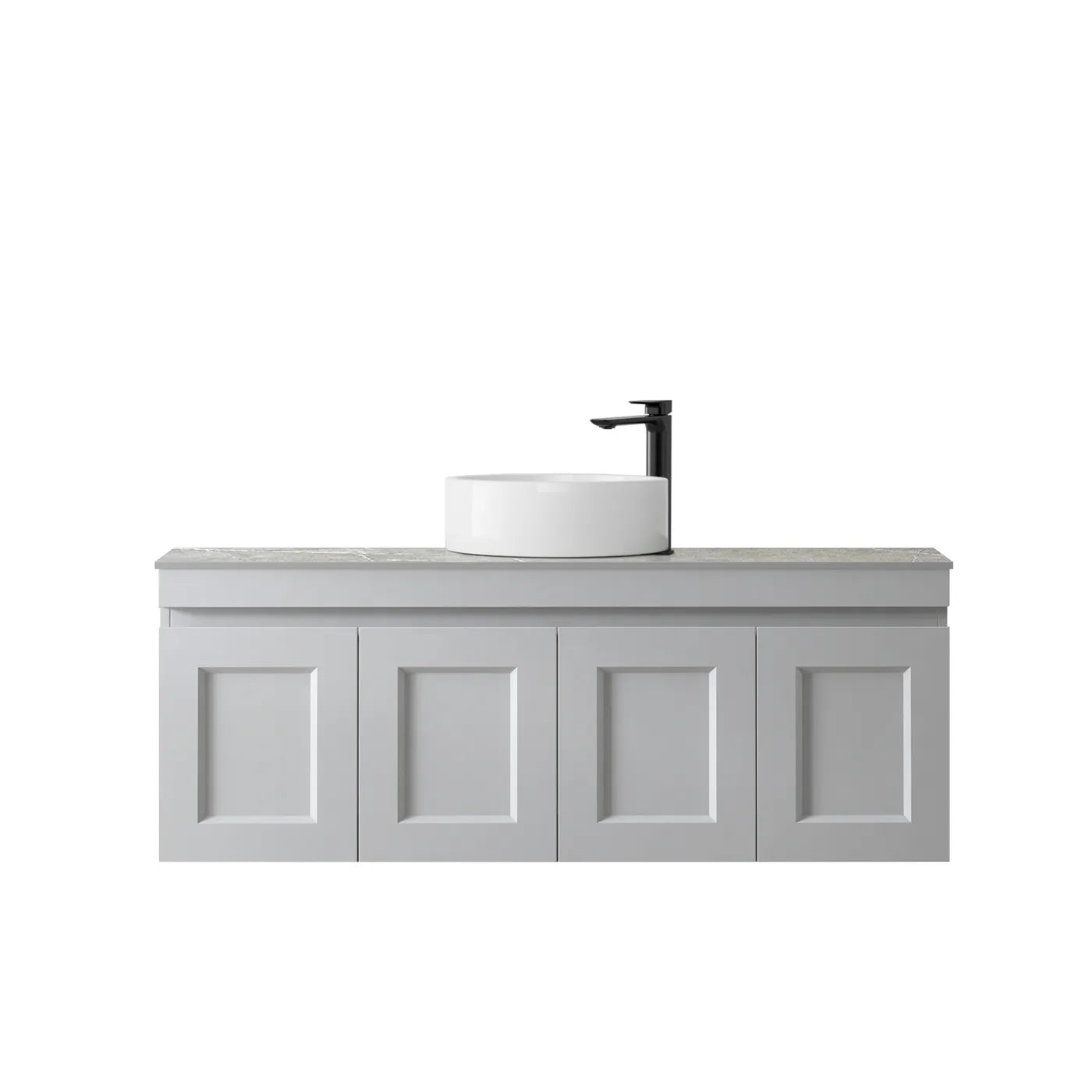 Satin Light Grey Hampton Mark Ii 1200MM Wall Hung Vanity Rock Plate Counter Top