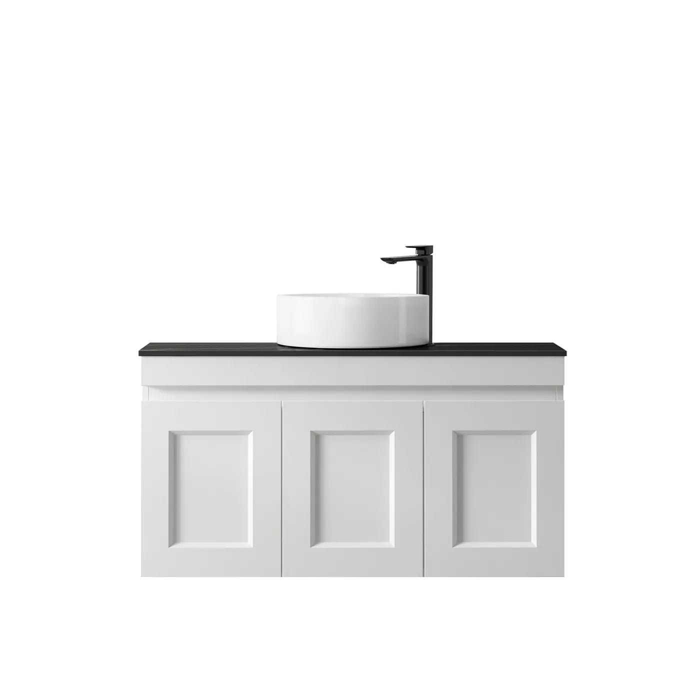 Satin White Hampton Mark Ii 1200MM Wall Hung Vanity Rock Plate Counter Top