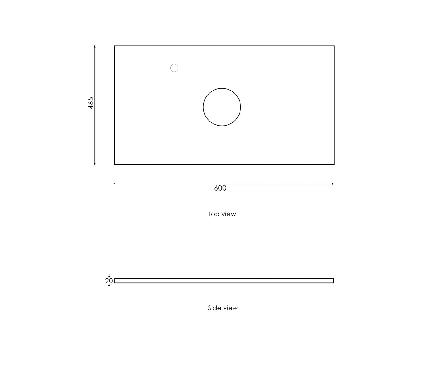 Satin White Noosa 600MM Wall Hung Vanity Ultra Delux Stone Top