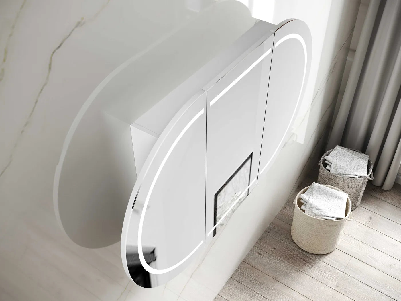 Led Bondi 1500x900 Shaving Cabinet Matte White