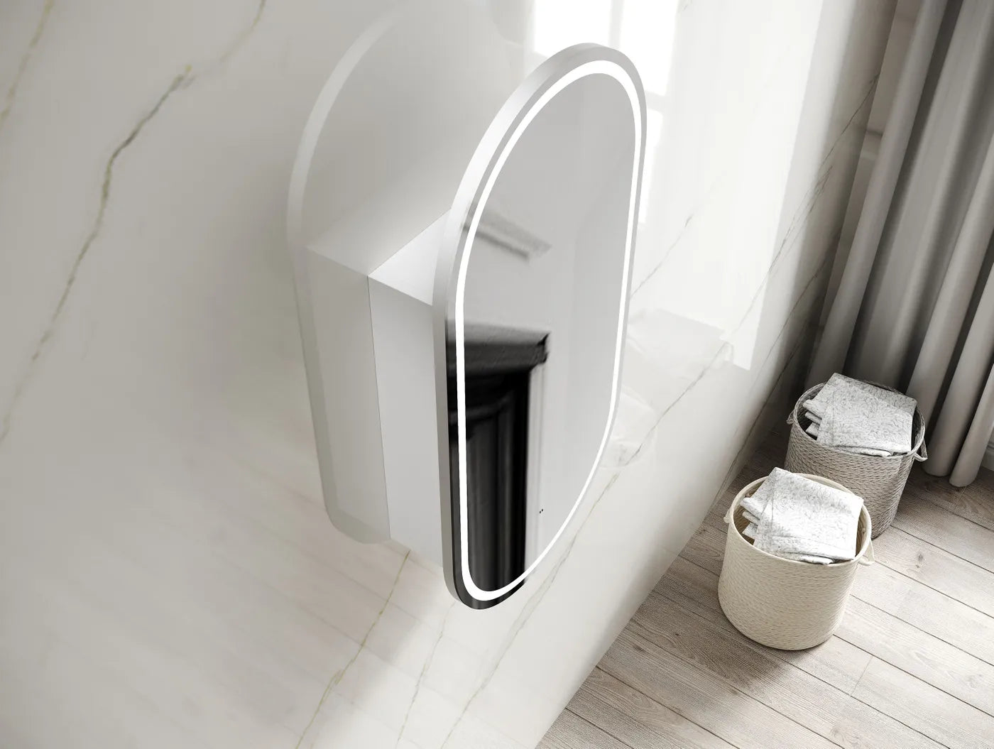 Led Noosa Oval Shape Shaving Cabinet