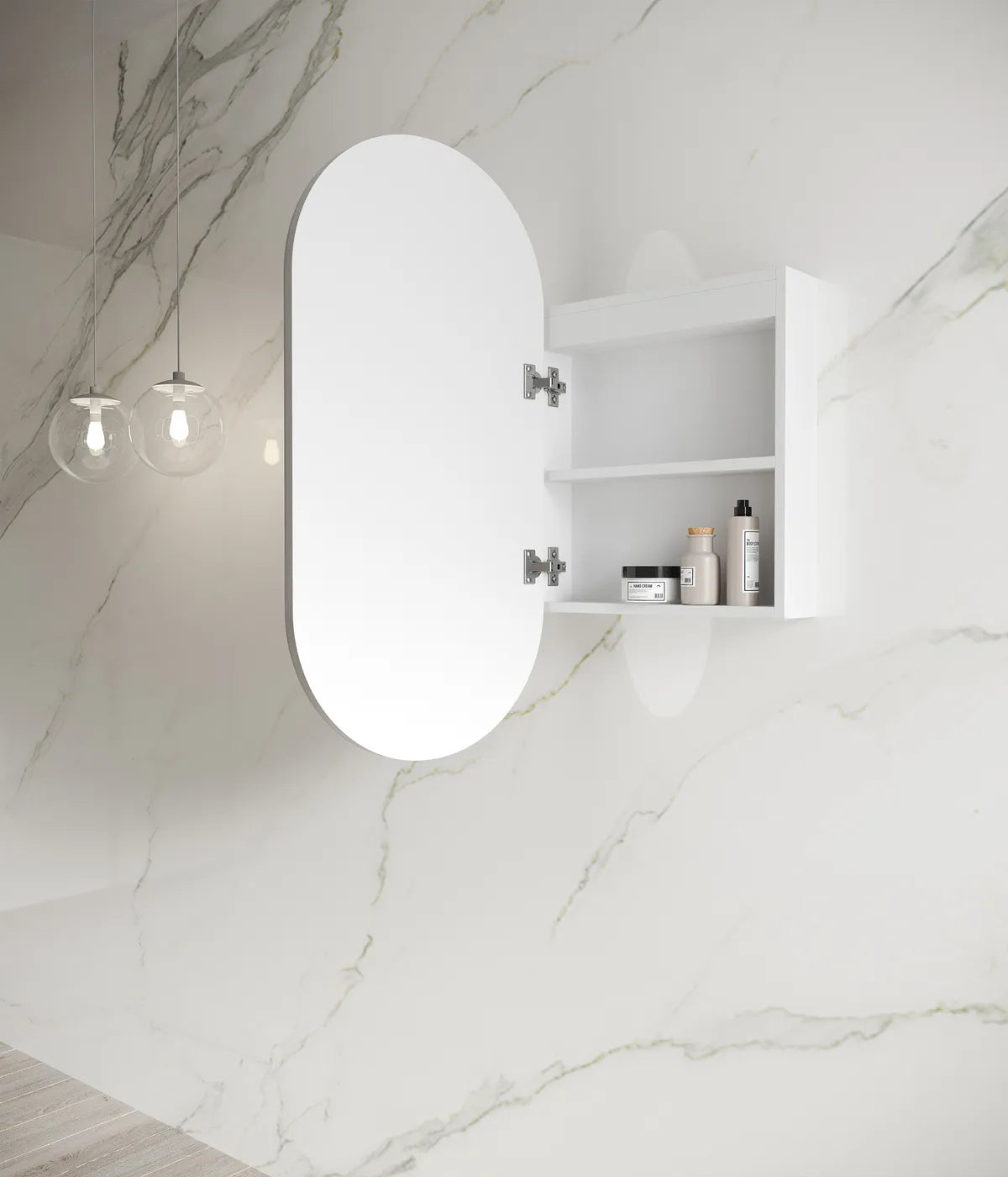 Led Noosa Oval Shape Shaving Cabinet
