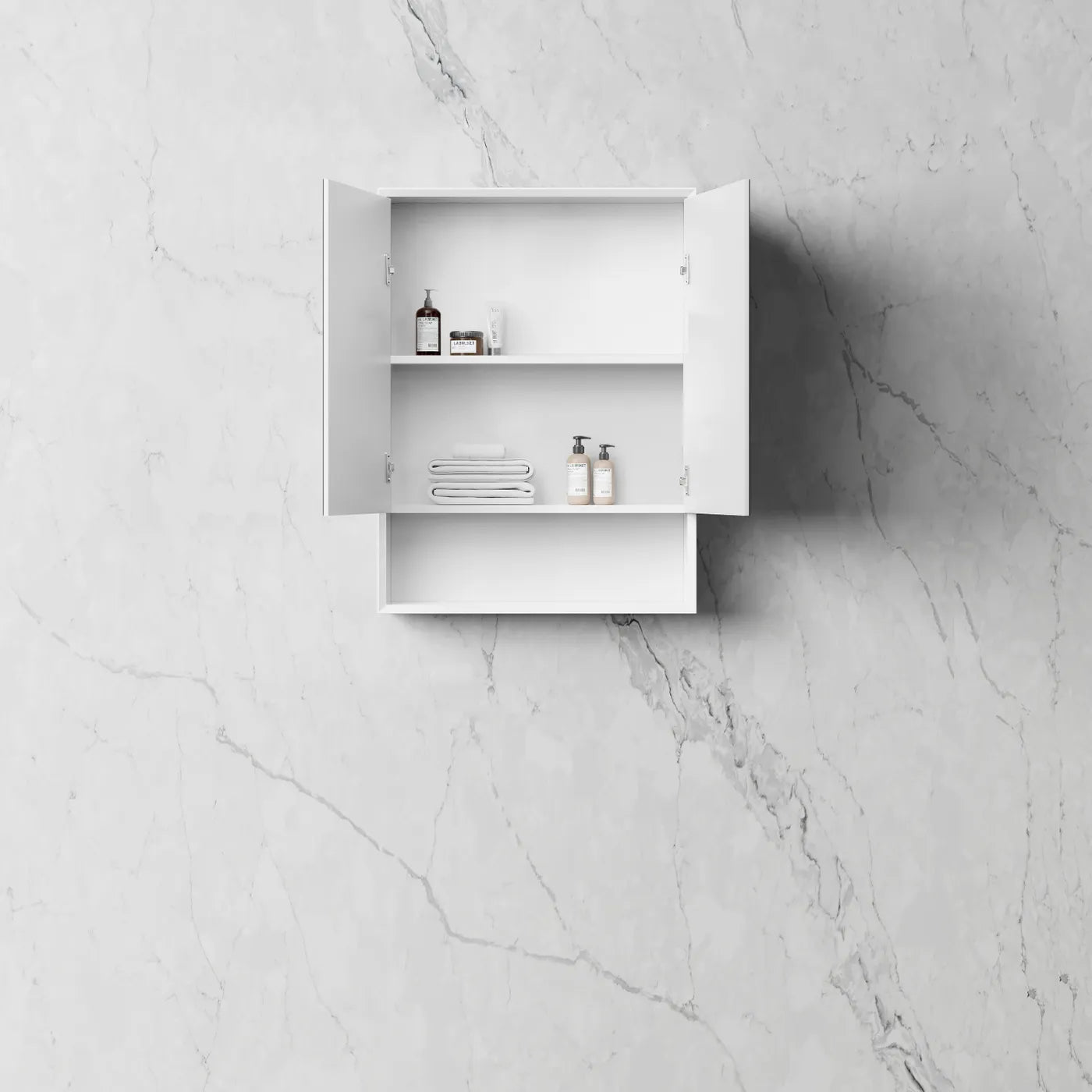 Boston Matte White Plywood Shaving Cabinet 600x800x150 With Copper Free Mirrror
