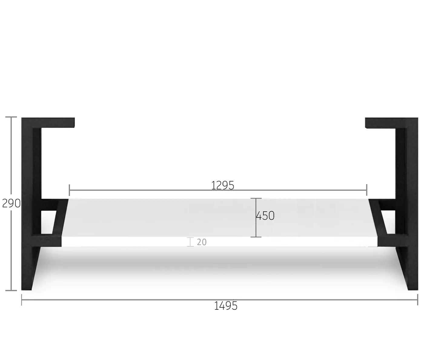 Leg for Boston 1500x450 Matte White Vanity