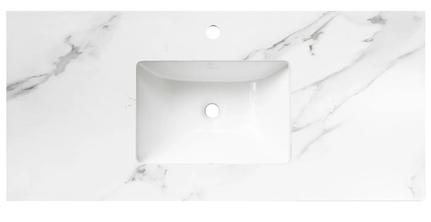 Satin White Boston 1200MM Wall Hung Vanity Under Mount Stone Top